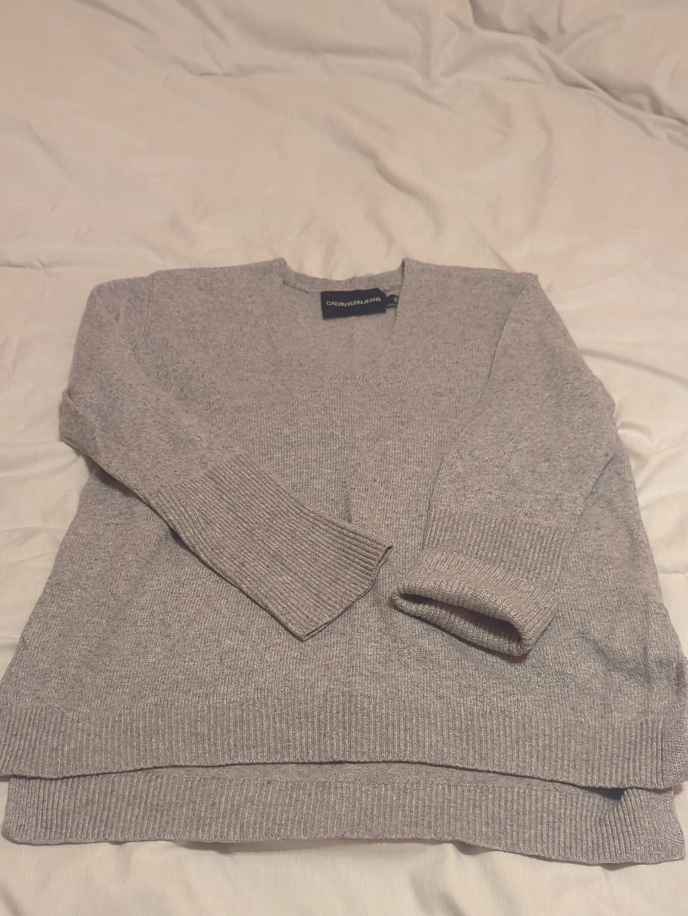 Calvin Klein Heather Gray V-neck Sweater